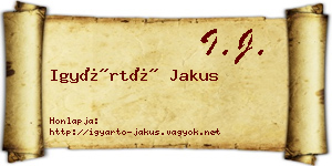 Igyártó Jakus névjegykártya